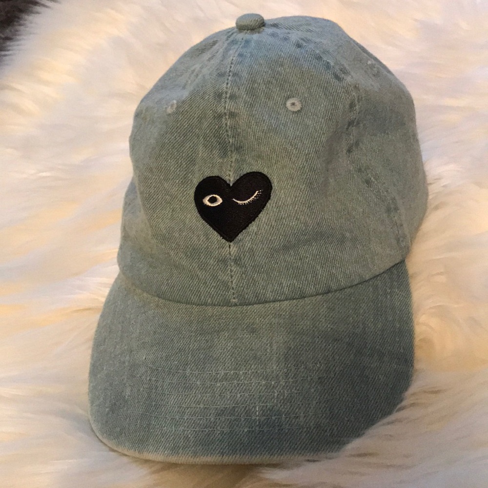 🎄Cute Blue Denim Hat with Heart Detail